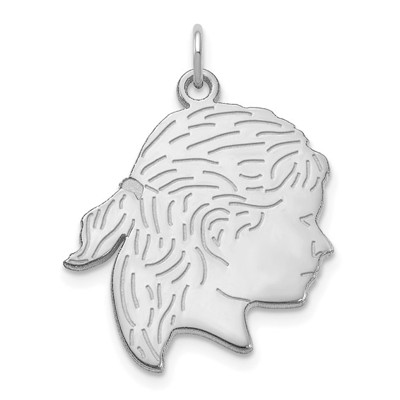 Personalized Girls Head Charms with Back Engraving