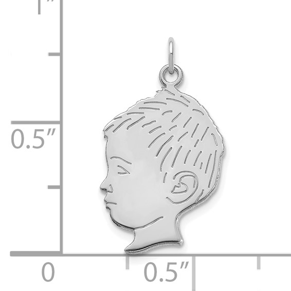 Personalized Boys Head Charms with Back Engraving                