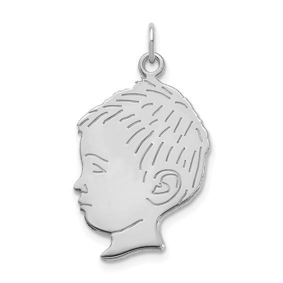 Personalized Boys Head Charms with Back Engraving                