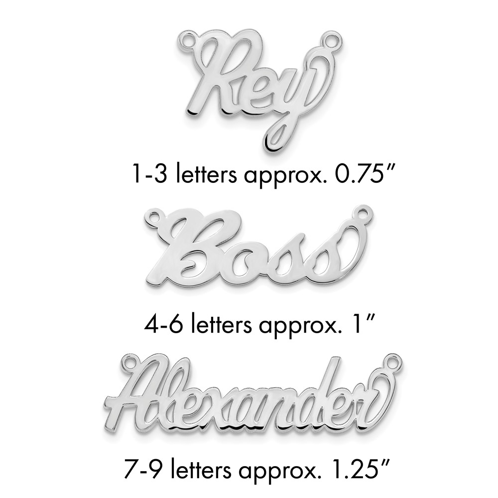 14K White Gold Name Plate