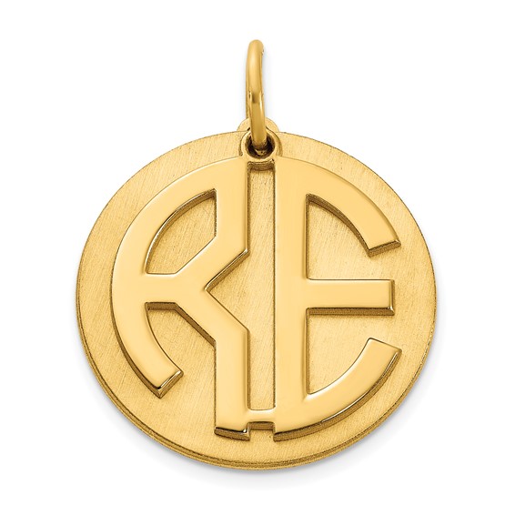 Brushed Reversable 2 Letter Monograms with Disc              