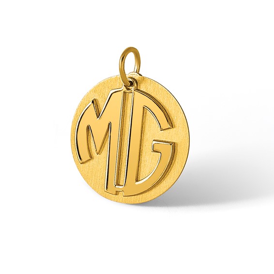 Brushed Reversable 2 Letter Monograms with Disc              