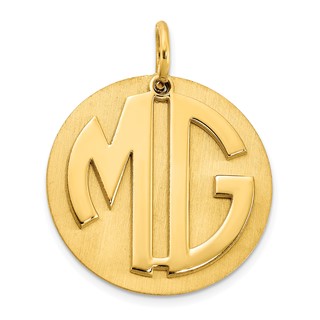 Brushed Reversable 2 Letter Monograms with Disc              