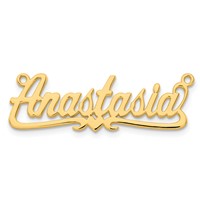 14K Yellow Gold Polished Heart Name Plate view 4
