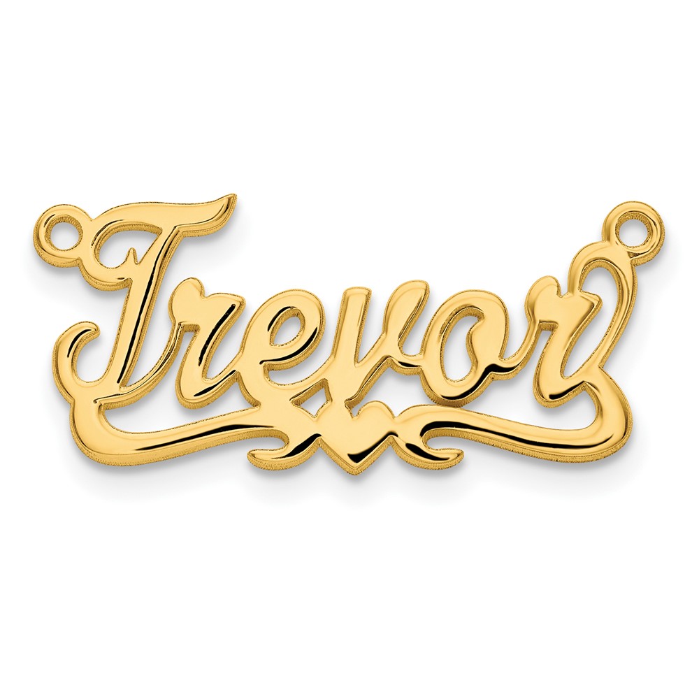 Sterling silver/Gold Plated Polished Heart Name Plate