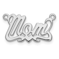 Sterling Silver Rhodium-plated Polished Heart Name Plate view 2