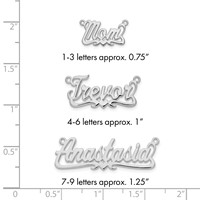 Sterling Silver Rhodium-plated Polished Heart Name Plate view 3