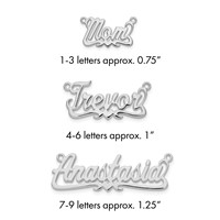 Sterling Silver Rhodium-plated Polished Heart Name Plate view 1