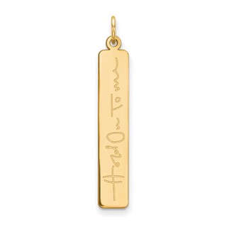 Large Vertical Personalized Signature Bar Charms