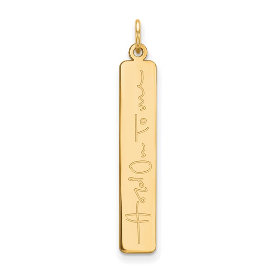 Large Vertical Personalized Signature Bar Charms