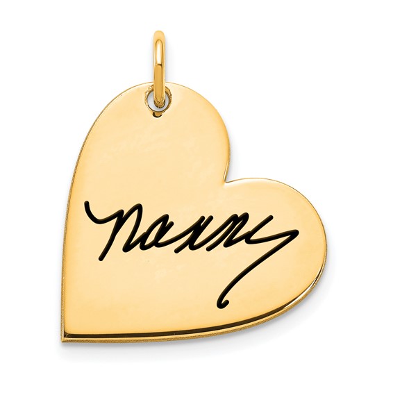 Personalized Signature Heart Charms
