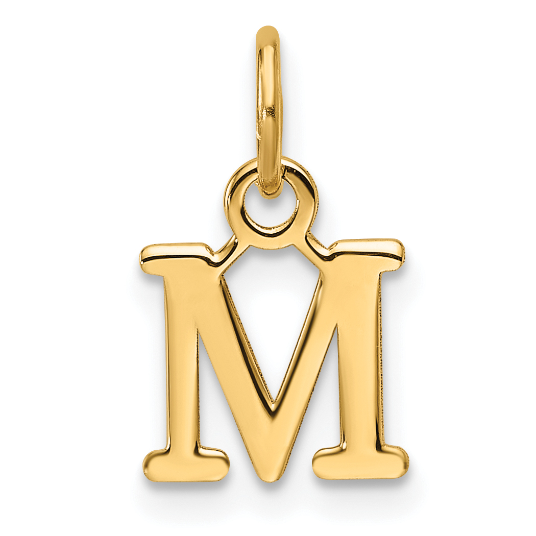 14ky Cutout Letter M Initial Pendant (XNA1466Y/M)