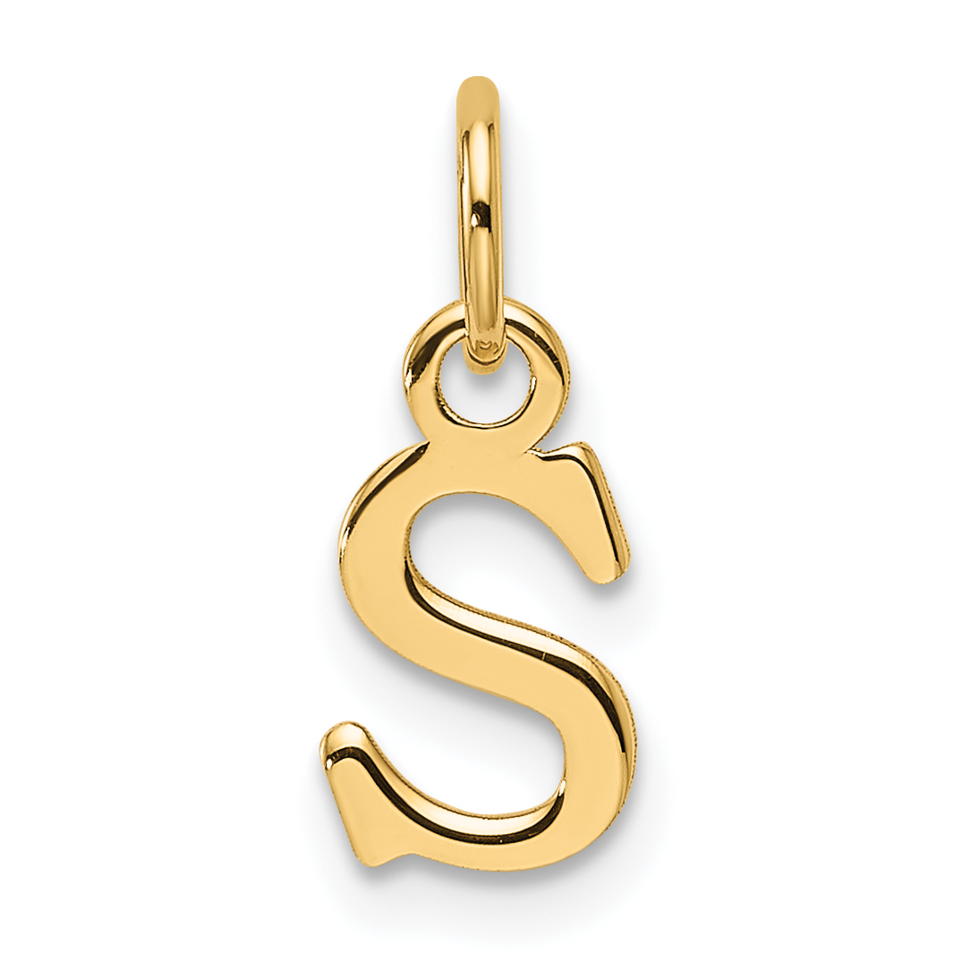 14ky Cutout Letter S Initial Pendant (XNA1466Y/S)