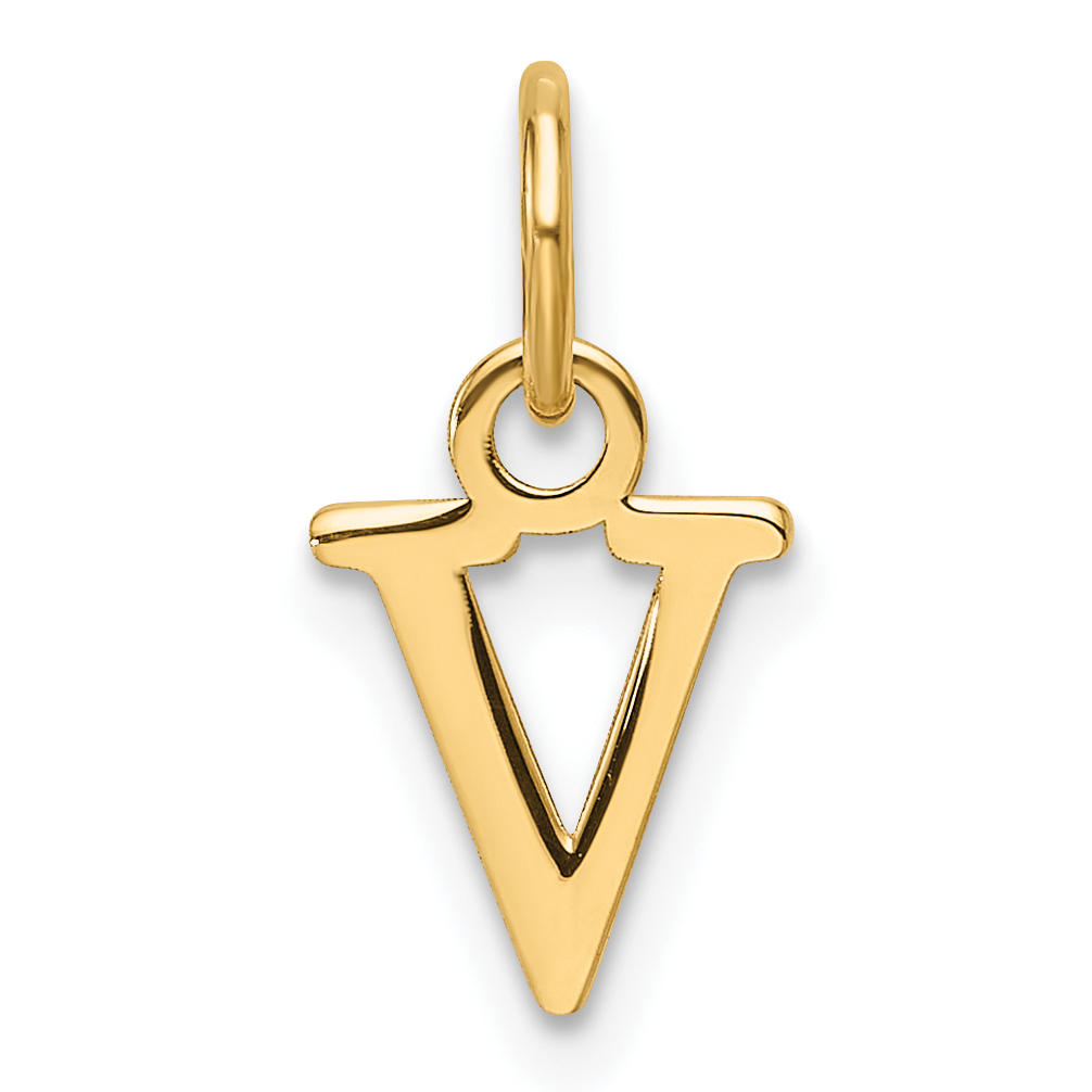 14ky Cutout Letter V Initial Pendant (XNA1466Y/V)