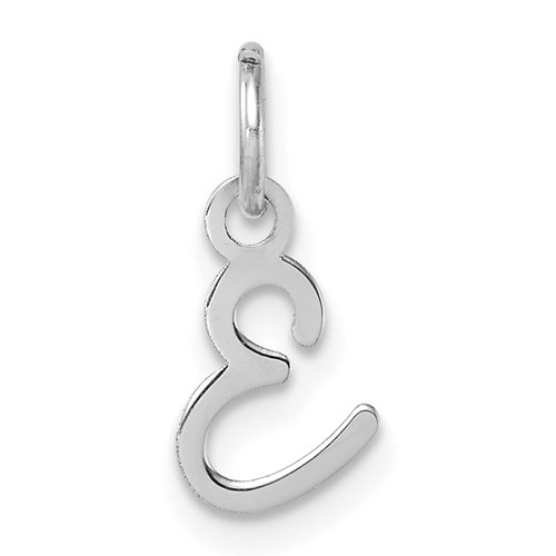 14K White Gold Uppercase Letter E Initial Charm