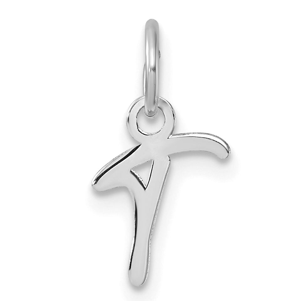 14K White Gold Uppercase Letter T Initial Charm (XNA1467W/T)