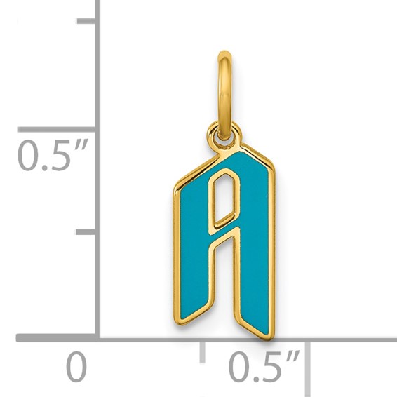 SS/Gold-plated Upper/Lower-case Epoxy Initial Charm