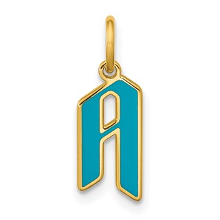 SS/Gold-plated Upper/Lower-case Epoxy Initial Charm