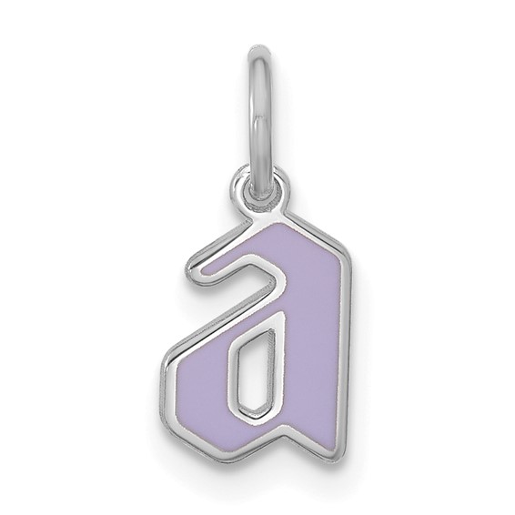 SS/Rhodium-plated Upper/Lower-case Epoxy Initial Charm