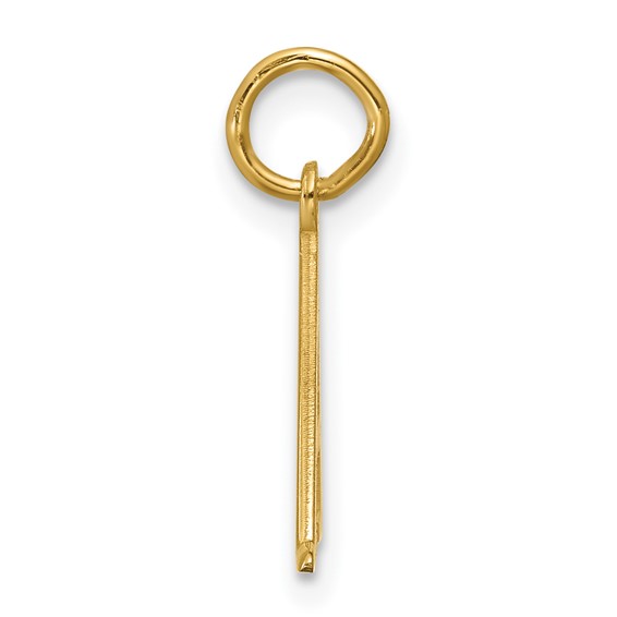14k Yellow Gold Line Epoxy Initial Charm