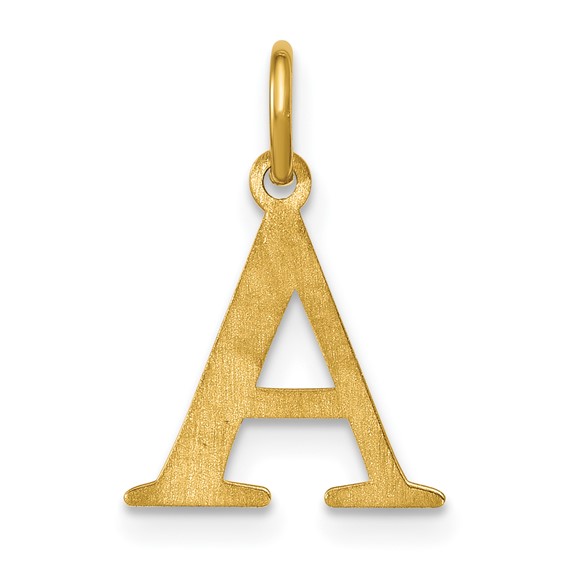 14k Yellow Gold Line Epoxy Initial Charm
