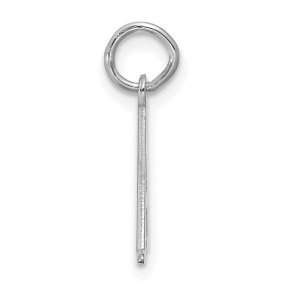 14k White Gold Line Epoxy Initial Charm