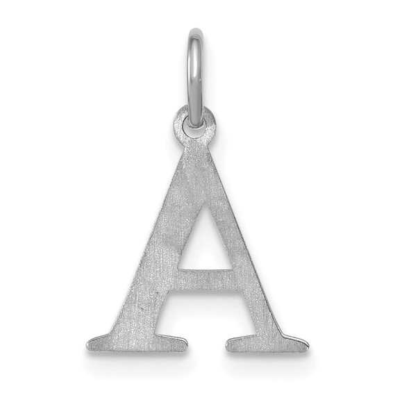 14k White Gold Line Epoxy Initial Charm