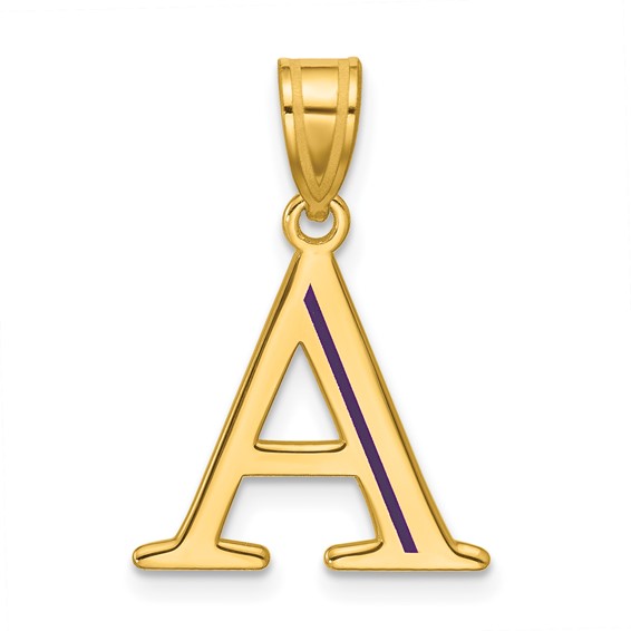 Sterling Silver/Gold-Plated Line Epoxy Initial Pendant