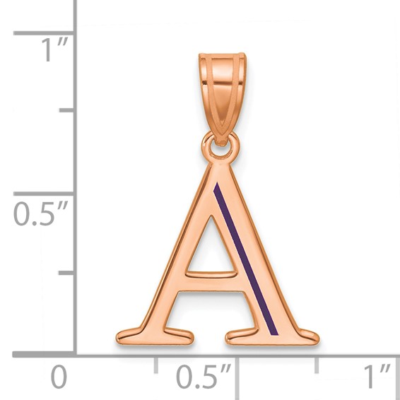 Sterling Silver/Rose Gold-Plated Line Epoxy Initial Pendant