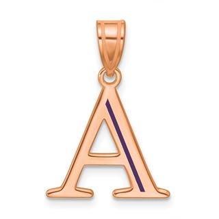 Sterling Silver/Rose Gold-Plated Line Epoxy Initial Pendant