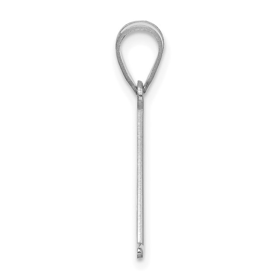 Sterling Silver/Rhodium-plated Line Epoxy Initial Pendant