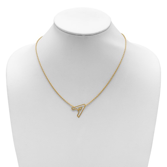 Sterling Silver/Gold-plated Sideways Cut-out Initial A Necklace