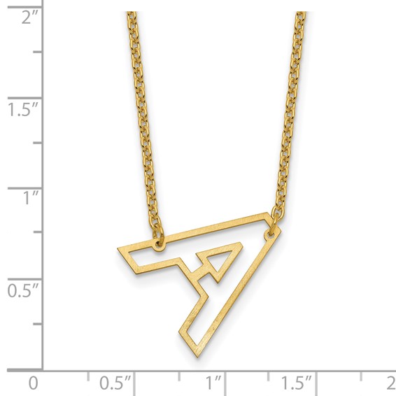 Sterling Silver/Gold-plated Sideways Cut-out Initial A Necklace