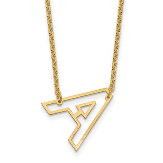 Sterling Silver/Gold-plated Sideways Cut-out Initial A Necklace