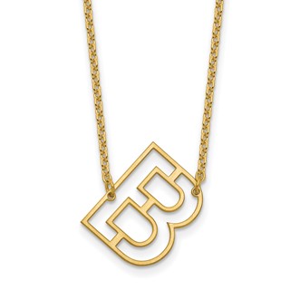 Sterling Silver/Gold-Plated Sideways Cut Out Initial B Necklace