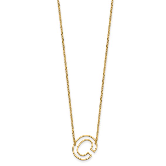 Sterling Silver/Gold-Plated Sideways Cut Out Initial C Necklace
