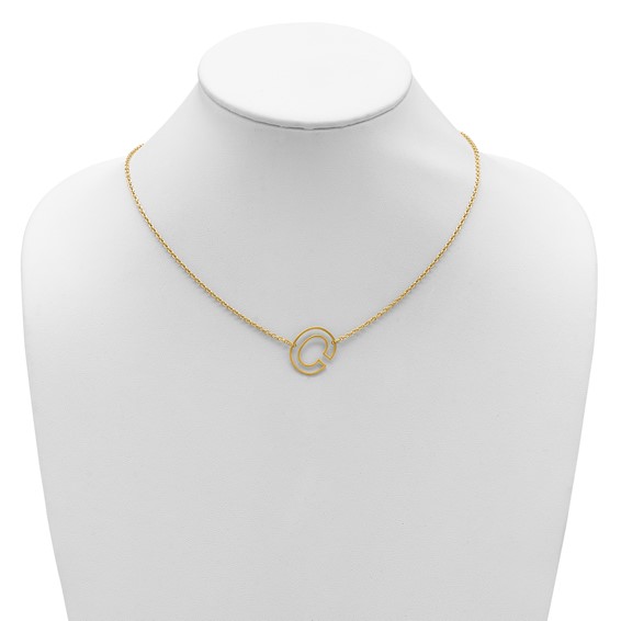 Sterling Silver/Gold-Plated Sideways Cut Out Initial C Necklace