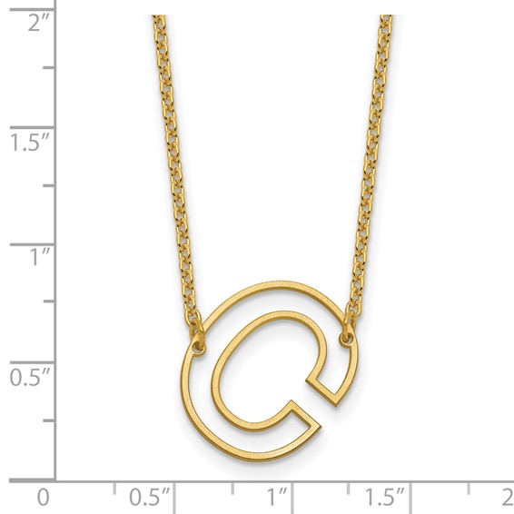 Sterling Silver/Gold-Plated Sideways Cut Out Initial C Necklace