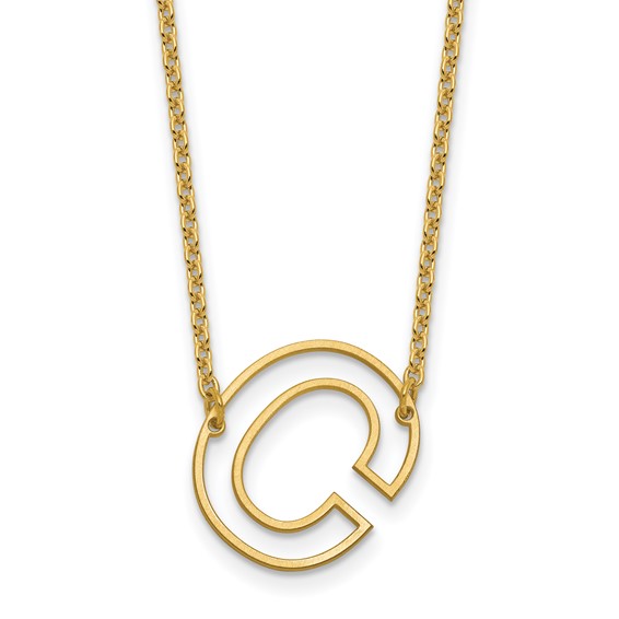 Sterling Silver/Gold-Plated Sideways Cut Out Initial C Necklace