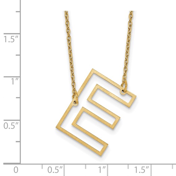 Sterling Silver/Gold-Plated Sideways Cut Out Initial E Necklace