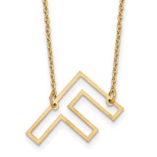 Sterling Silver/Gold-Plated Sideways Cut Out Initial F Necklace