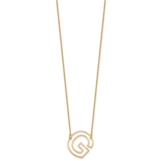 Sterling Silver/Gold-Plated Sideways Cut Out Initial G Necklace