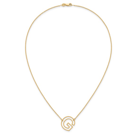 Sterling Silver/Gold-Plated Sideways Cut Out Initial G Necklace