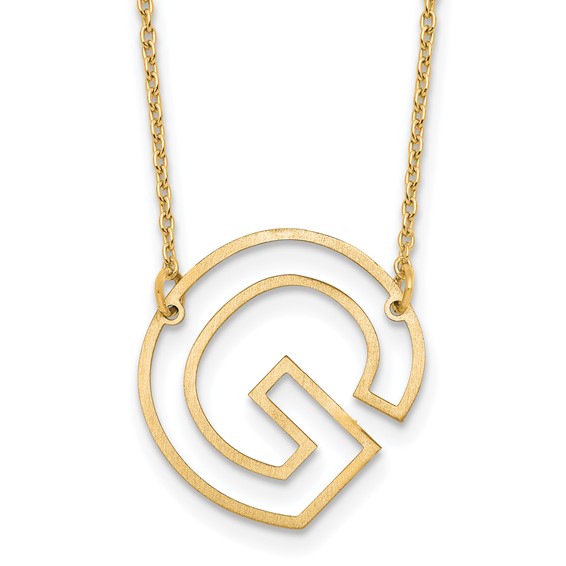 Sterling Silver/Gold-Plated Sideways Cut Out Initial G Necklace