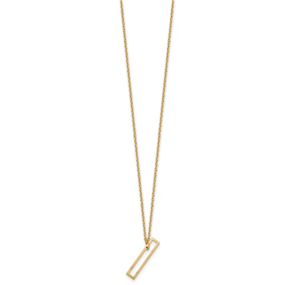 Sterling Silver/Gold-Plated Sideways Cut Out Initial I Necklace