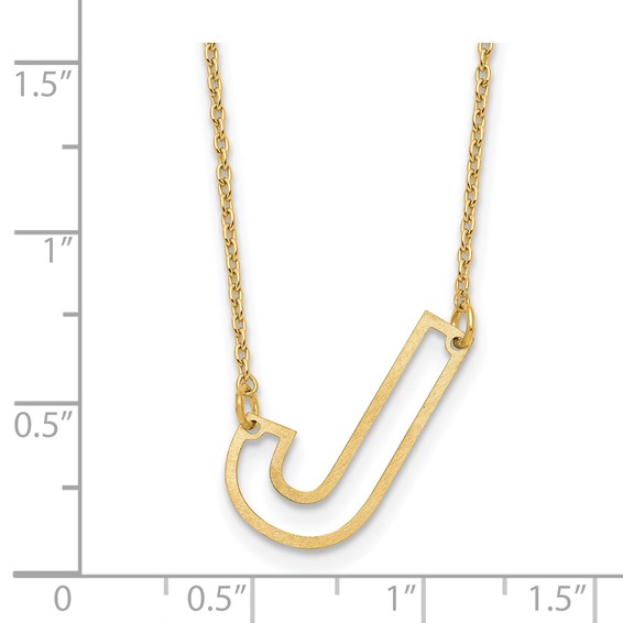 Sterling Silver/Gold-Plated Sideways Cut Out Initial J Necklace