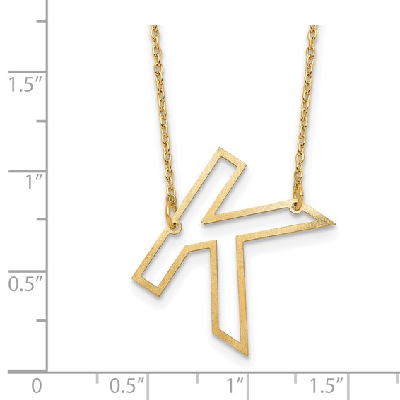 Sterling Silver/Gold-Plated Sideways Cut Out Initial K Necklace
