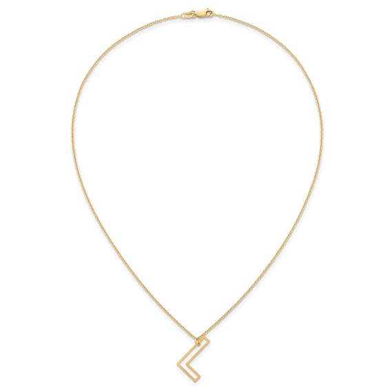 Sterling Silver/Gold-Plated Sideways Cut Out Initial L Necklace