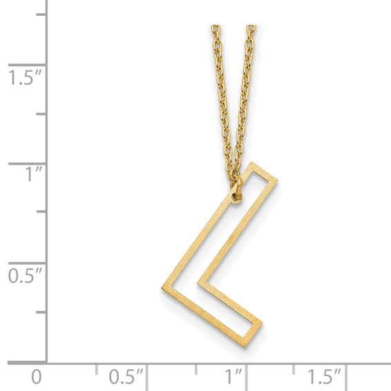 Sterling Silver/Gold-Plated Sideways Cut Out Initial L Necklace