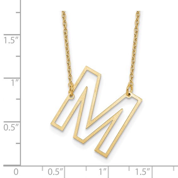 Sterling Silver/Gold-Plated Sideways Cut Out Initial M Necklace